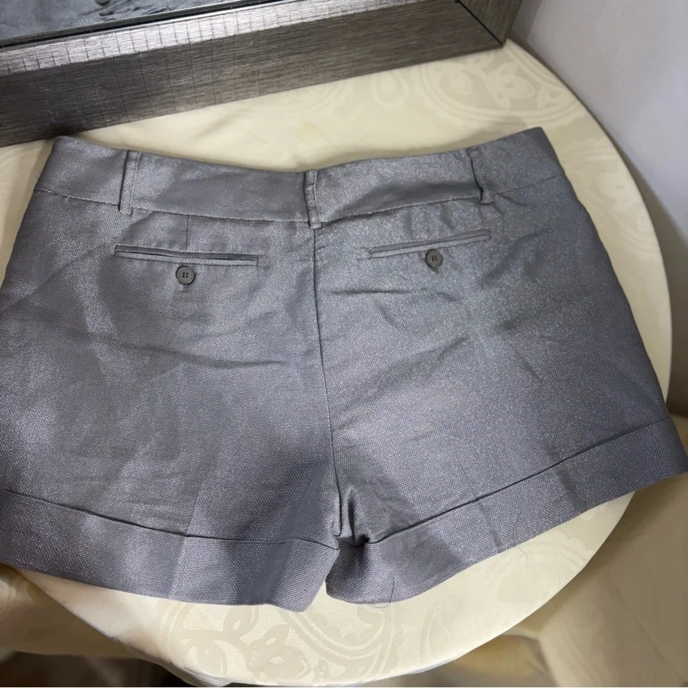 New York & Company Gray metallic Flat Front Shorts